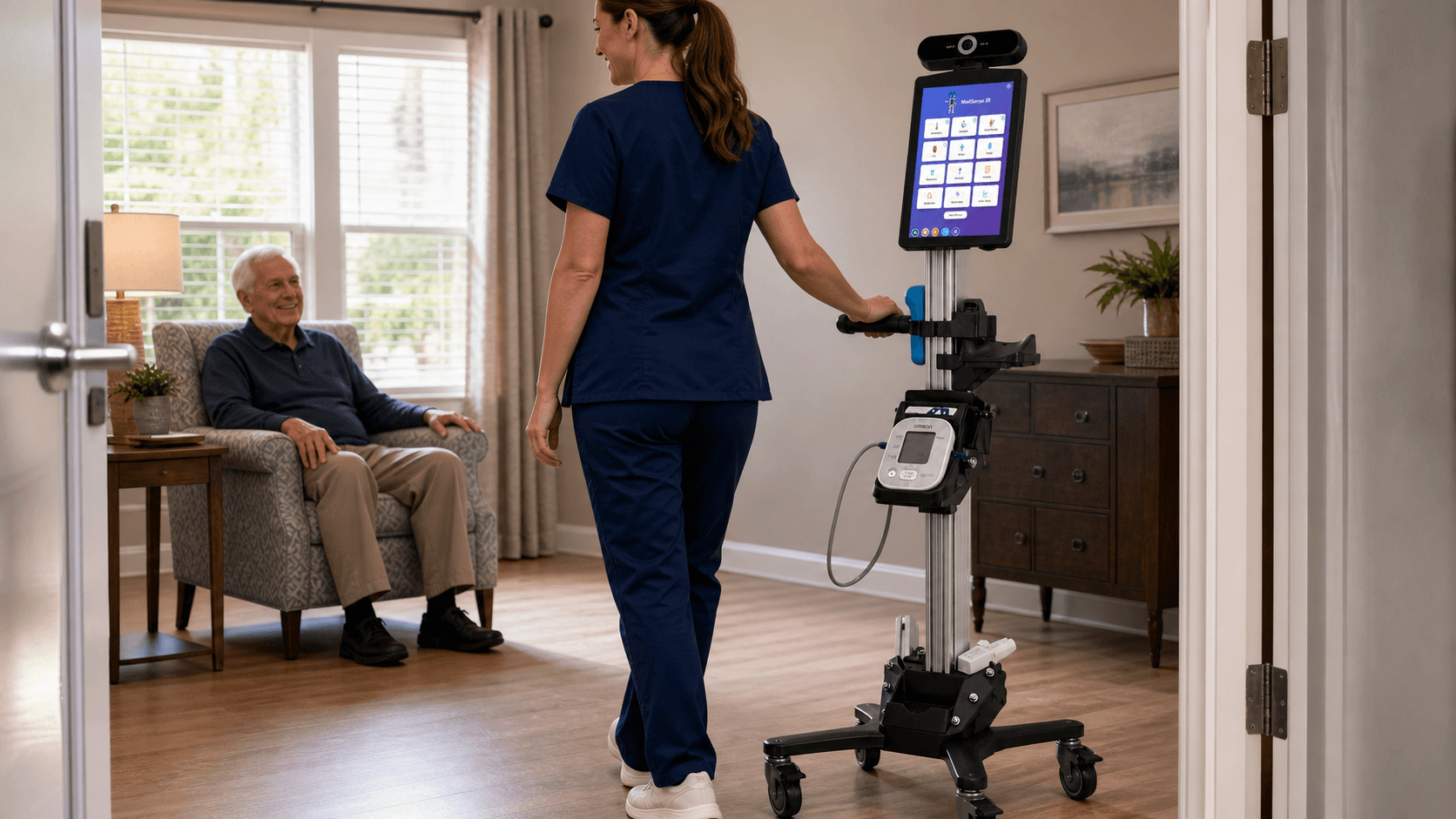 MedSense CareStation arriving in a patient room