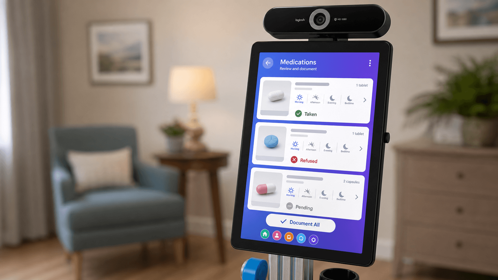 MedSense CareStation cart in clinical use